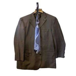 Giorgio Cosani Suit Men 46R/40Wx 29 Blue Hand Tailored Super Wrinkle Resistant.